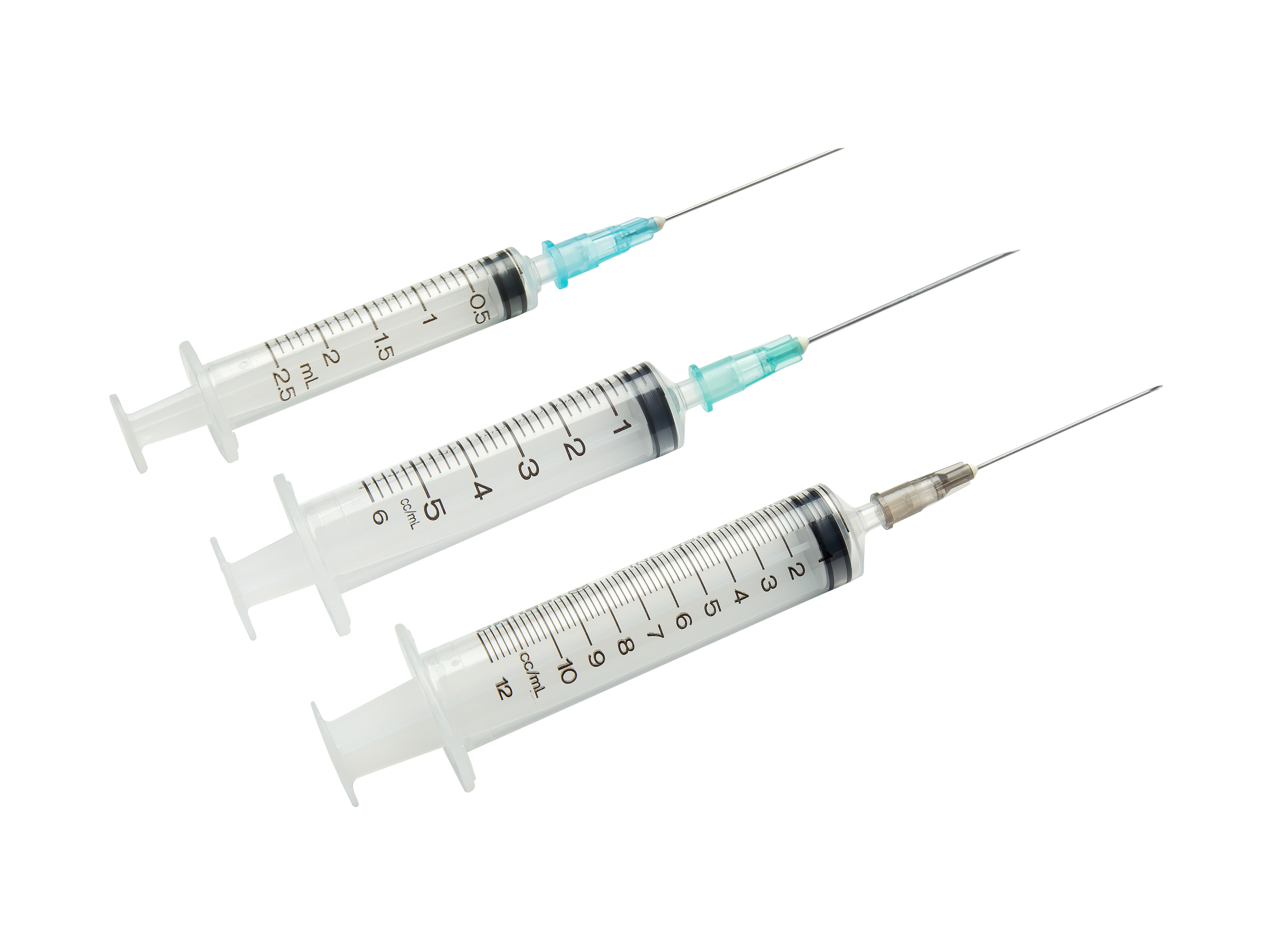 Syringe with needle 3-part syringe with pre-connected hypodermic